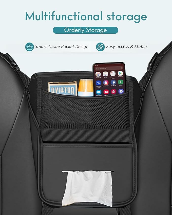 FLORICH Car Organizer Storage Between Seats, Leather Seat Organizer Purse Holder Between Seats, Automotive Consoles & Organizers Storage Car Organizer
