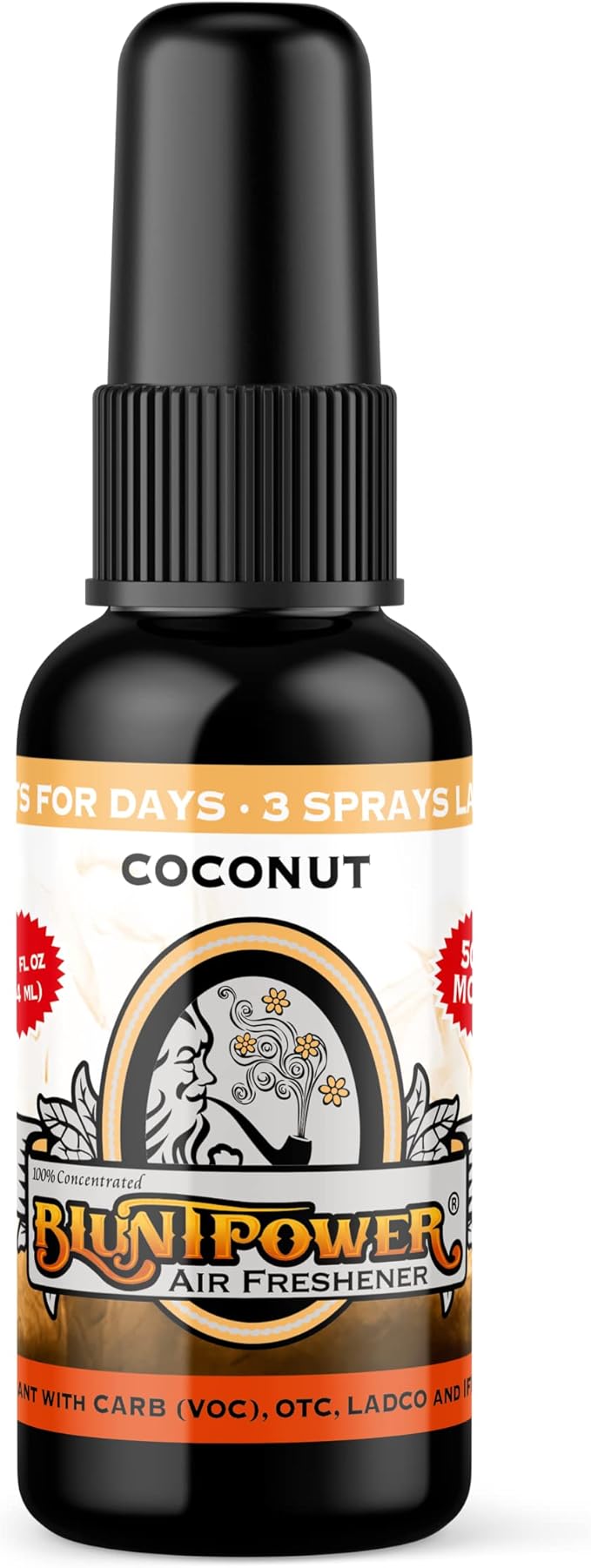 BluntPower (Coconut, 3 Pack) Concentrated Odor Eliminator & Diffuser Oil - Room Deodorizer, Odor Eliminator, Air Freshener - Premium Oil Based Air Freshener