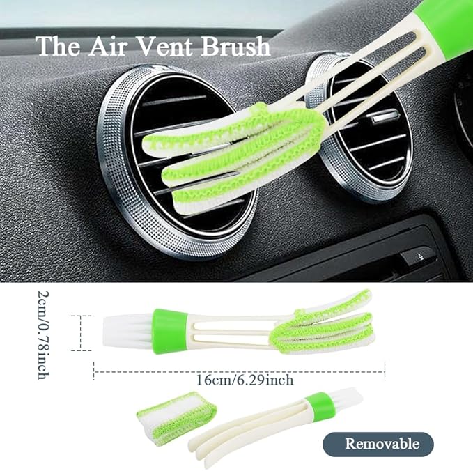 Car Cleaning Gun with Microfiber Cleaning Cloth Car Detailing Brush，High Pressure Air Blow Gun with 2 Set Nozzle, Interior Car Cleaning for Vehicle Upholstery Carpet Seat