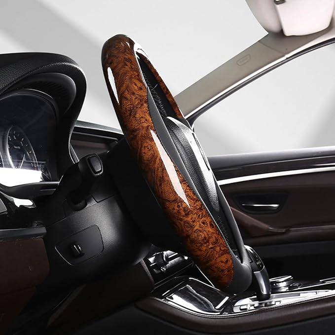 KAFEEK 16 inch Steering Wheel Cover for Ford F150 F250 F350 Ram 4Runner Tacoma Tundra Range Rover, Car Wood Grain Steering Wheel Cover Men Women, Anti-Slip, Comfortable, Odorless