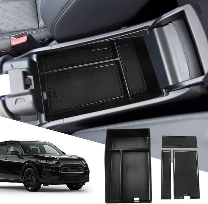 SXCY for 2023-2025 2026 2027 HRV HR-V Center Console Organizer Tray for 2023-2025 2026 2027 Honda HRV HR-V Accessories Armrest Console Tray 2025 2026 2027 HRV Console Organizer Armrest Tray