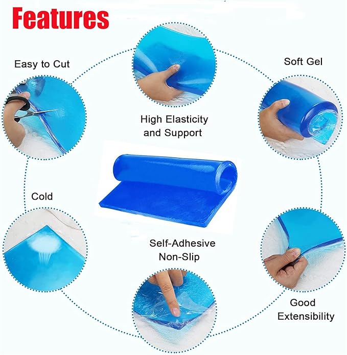 Motorcycle Seat Gel Pad Car Driver/Passenger Seat Cushion Shock Absorption Mat Comfort Soft DIY Seat Pad Cooling Office Chair Seat Cushion Accessories (30 x30 x 2cm)