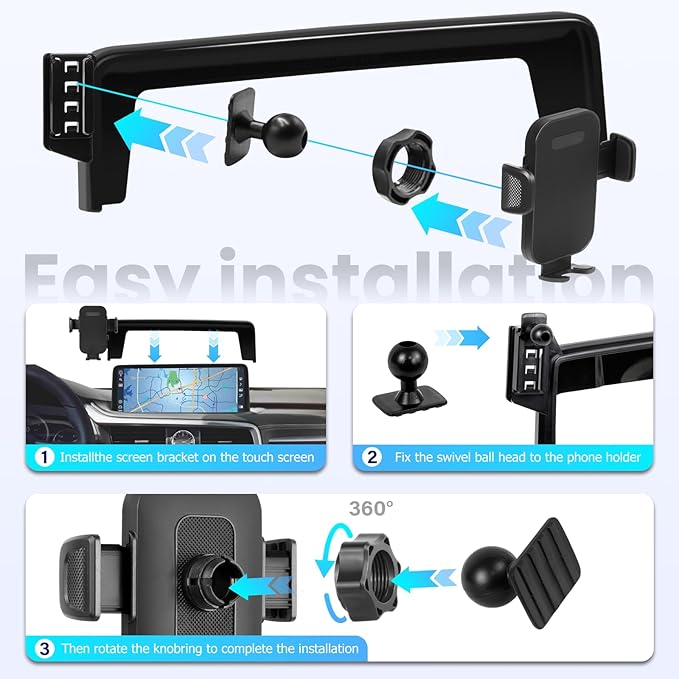 Car Phone Holder Fit for RX RX350/RX350L/RX450h/RX450hL 2020-2022-Cell Phone Mount for RX350 Accessories 12.3 inch Touchscreen Hands-Free 360° Rotation