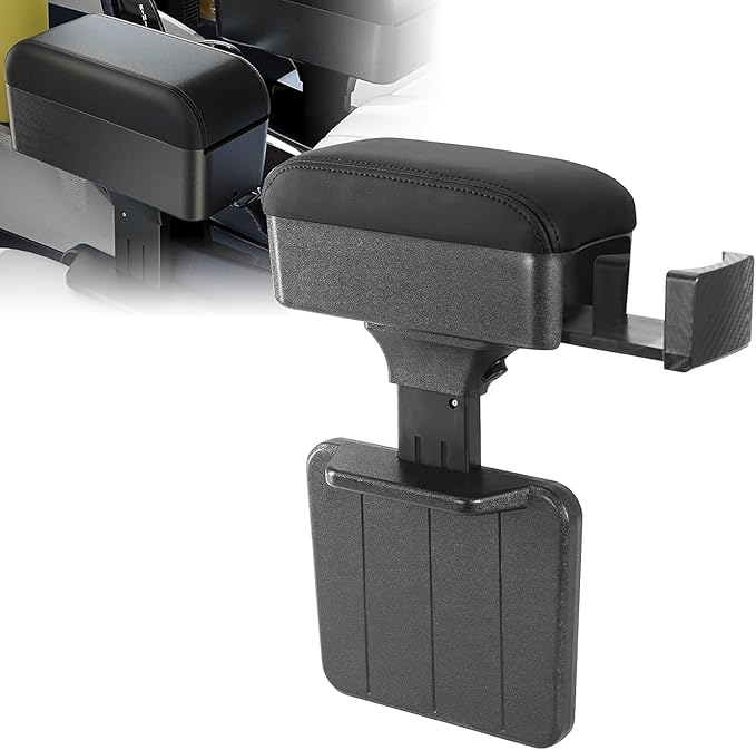 Sporacingrts Universal Car Armrest Storage Box with Cup Holder Ergonomic Adjustable Wrist Support Center Console Organizer Multifunctional Storage Solution for Cars SUVs Trucks (Black)