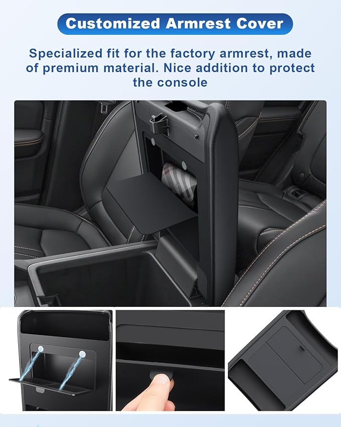 CDEFG Center Console Cover with Hidden Storage for 2023-2026 Honda Pilot/2024-2026 Honda Ridgeline Passport Accessories Armrest Cover Middle Console Protector with Magnets Secret Box