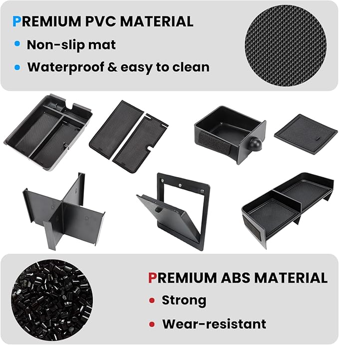5PCS Center Console Organizer Compatible with 2023-2026 Honda Pilot/2026 Honda Passport Drawer Storage Tray Armrest Divider Tray &Insert Hidden Storage Box Interior Accessories