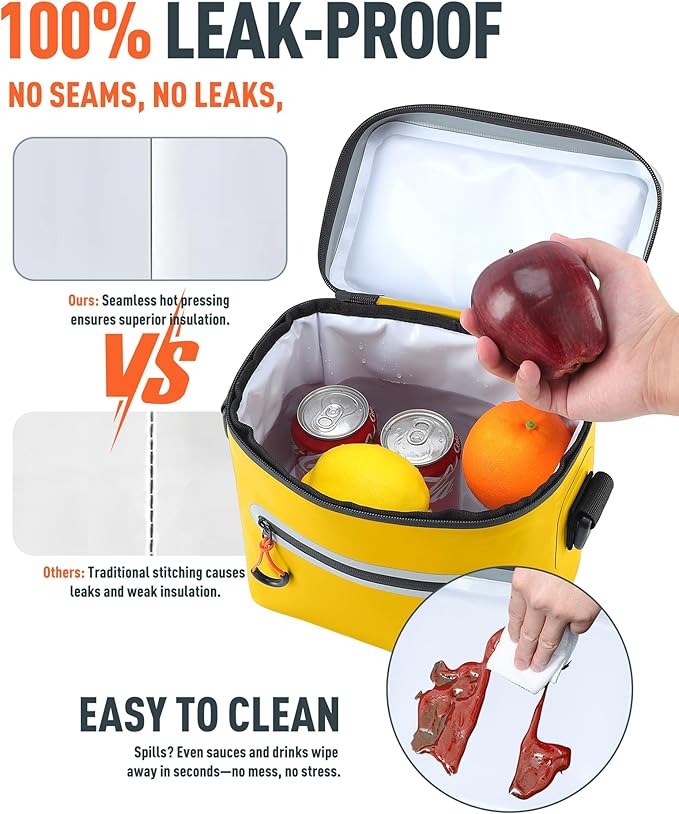 Soft-Sided Cooler Bag, 7/16/30 Can Insulated Lunch Box, Waterproof, Leak-Proof, Portable Lunch Bag for Work, Beach, Drink, Travel, Camping, Picnic