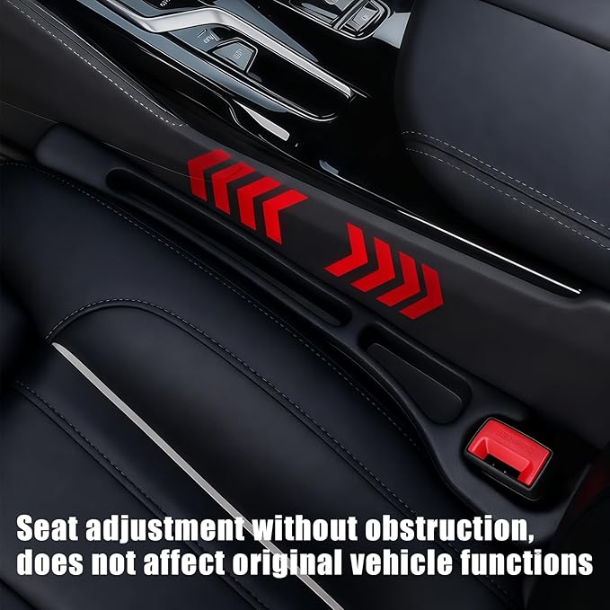Car Seat Gap Filler Organizer 2 PCS Black Universal Seat Gap Plug Blocker Anti-Drop Console Catcher Phone Keys Storage for Car Truck SUV Auto Accessories Style2