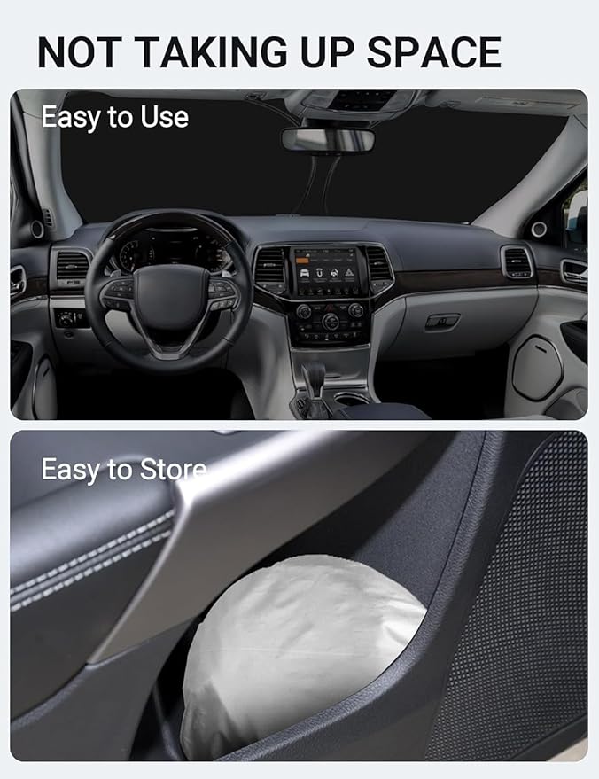 Proadsy 2026 Upgrade Front Windshield Sun Shade Foldable Sunshade Protector Custom for Jeep Cherokee 2014-2023 (Not for Jeep Grand Cherokee) Trailhawk Overland Limited Latitude Altitude Accessories
