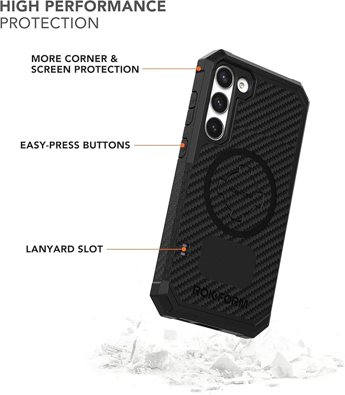 Rokform - Galaxy S23 Plus Case, Rugged Series, Magnetic Case with Twist Lock, Drop Tested Armor (Black)