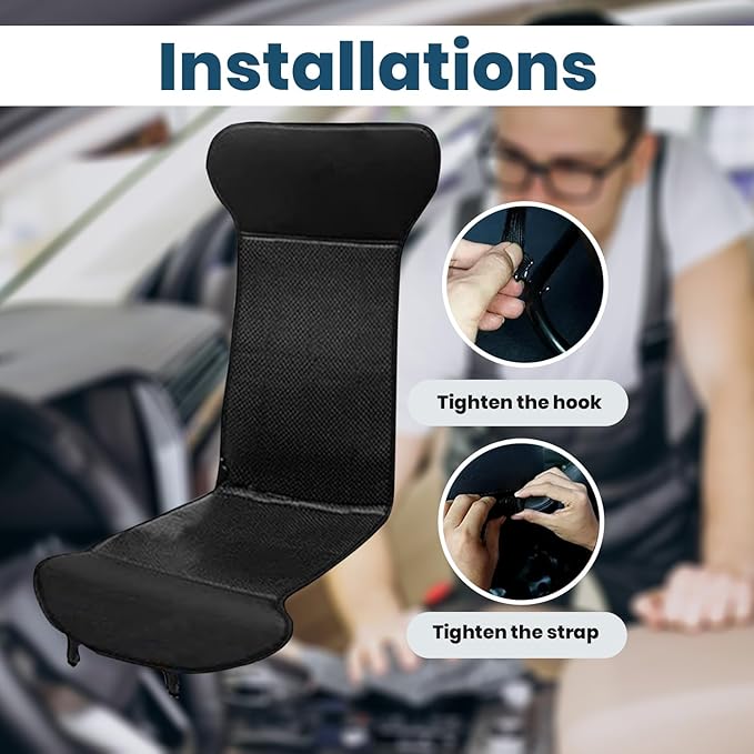 ZONETECH Car Seat Cover, Black Leather Seat Covers for Cars, Comfortable Amazon Car Seat Covers Full Back Support Promote Blood Circulation Relieve Fatigue 4 Car Seat Cushions Intergrated