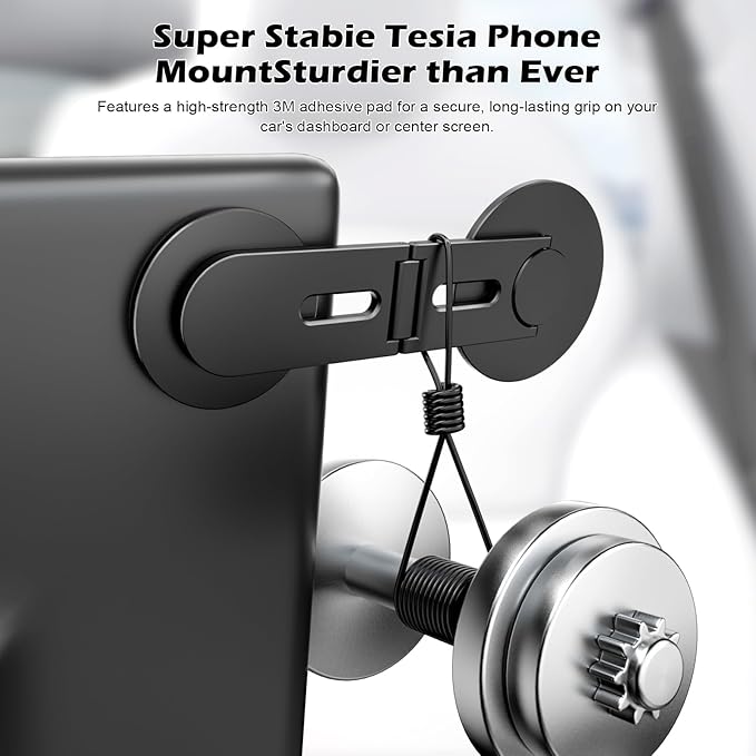 CloudValley Magnetic Phone Holder for Tesla Model Y/3, Foldable Hidden Tesla Phone Mount Fit for iPhone 17/16/15/14/13 seirs, PC Monitor, Compatible with Magsafe Car Mount for Tesla Accessory, Black