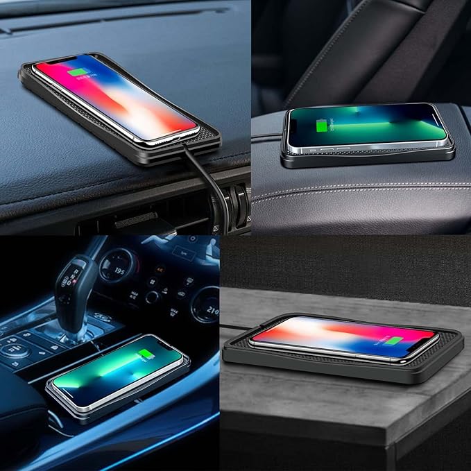 Wireless Phone Charger Qi Car Charging Pad Fast 15W 10W 7.5W Charger Adapter Mat for iPhone 14 13 Mini Pro Max 12 11 Plus 8 X XR Xs Airpods Android Samsung Note 20 Galaxy Buds S10 S20 S21 S22 S23 S24
