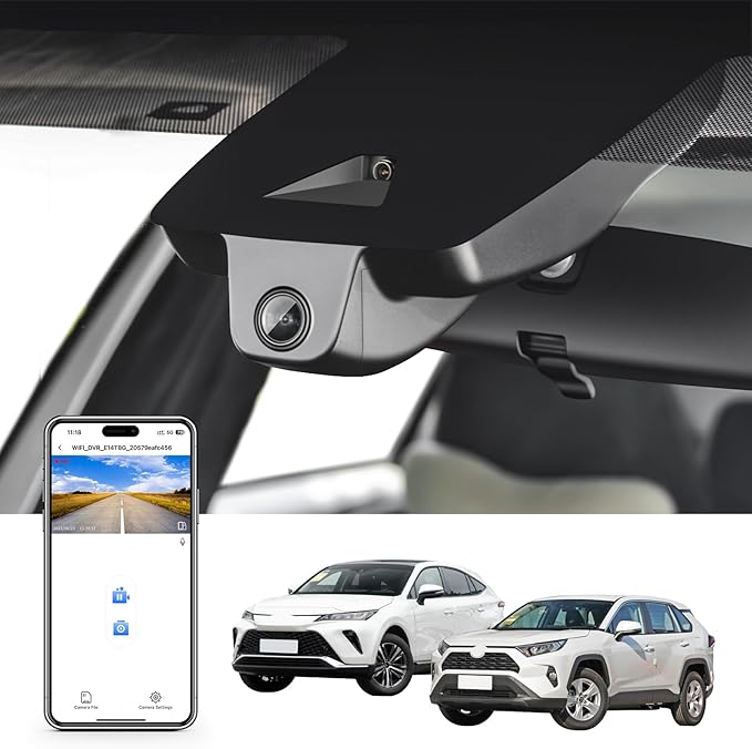 mangoal 4K Dash Cam Custom fit for Toyota RAV4 & RAV4 Hybrid 2019 2020 2021 & RAV4 Prime 2021-2024 & Venza 2021-2024 (Model A), LE Limited Premium XLE TRD Hybrid,UHD 2160P Video,WiFi & App, 64GB Card