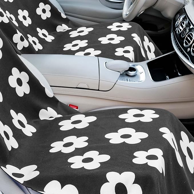 2 Pack Car Seat Towel Covers with Storage Bag 63 x 32 Inch Athletic Running Towel Seat Sweat Washable Non Slip Cover Gift for Car Outdoor Sport Activities (Florid Declamation)