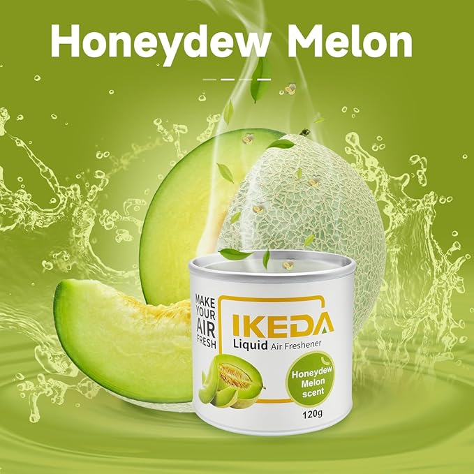 Car Air Freshener: Honeydew Melon Scent Liquid Cans | Odor Elimination | Smoke Smell Remover | Strong Long-Lasting Fragrance | For Auto Home | 4.23 oz | 1 pack