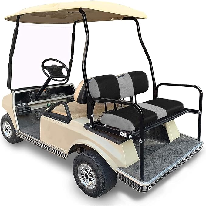 Universal Golf Cart Rear Seat Cover Dress Up for Older Golf Carts - Durable, Breathable Material, Fits Like a Glove for EZGO, Club Car and Yamaha, Easy to Install, Black