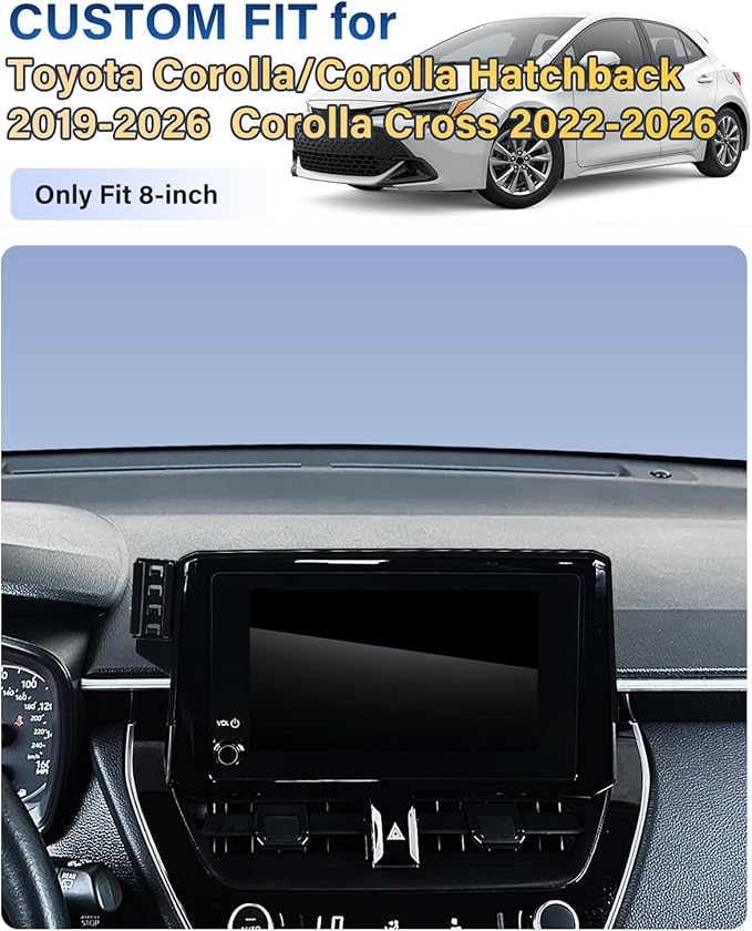 Car Phone Holder for Toyota Corolla/Corolla Hatchback 2019-2026/Corolla Cross 2022-2026 Accessories 8-Inch Screen Fixed Clip, Automobile Cradles Strong Magnetic Phone Mount Compatible with MagSafe