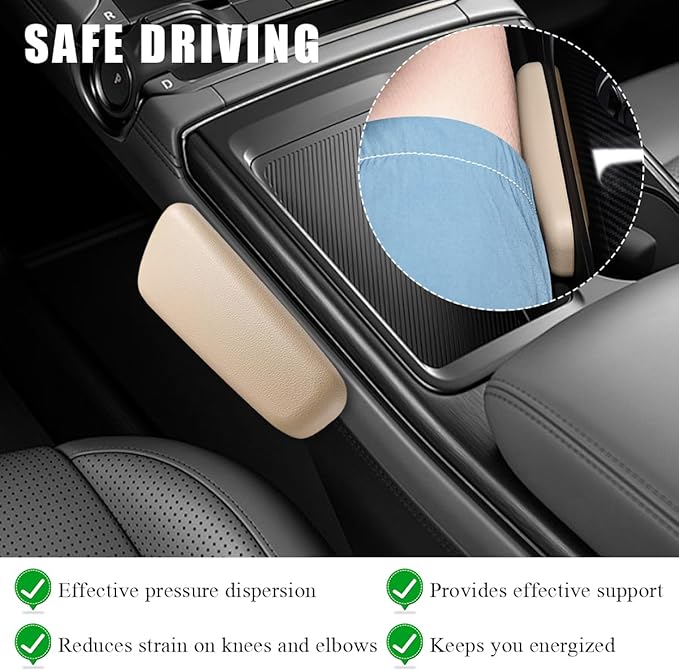 2 PCS Car Elbow Pad Arm Rest, Auto Armrest Cushion Relieves Elbow Fatigue, Automotive Door Armrest Protective Pads Suitable for Most Vehicles, Universal Car Accessories (Beige)