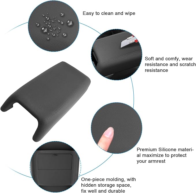 SXCY for 2025 2026 Mitsubishi Outlander Armrest Cover [Only for Gas,Not for 2022-2025 Hybrid] for 2025 Mitsubishi Outlander Accessories Center Console Cover Silicone Full Cover(w/Privacy Storage)