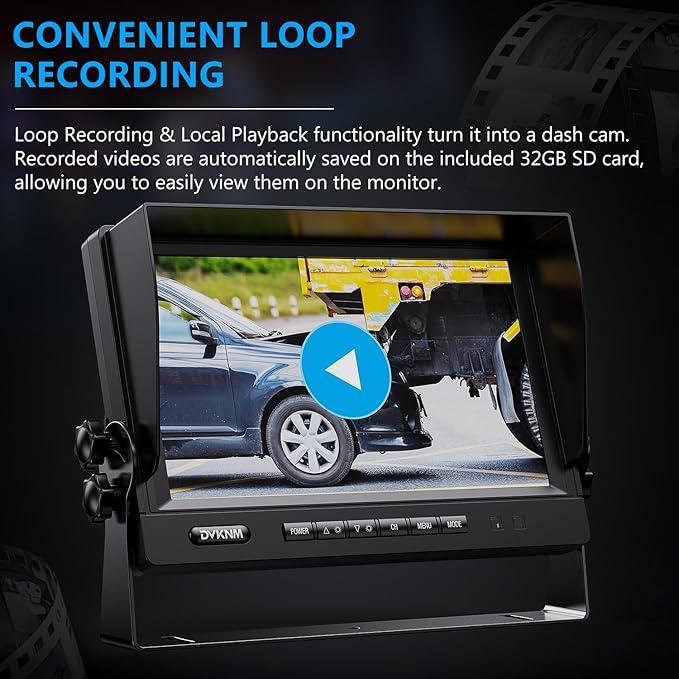 Ultimate 9" AHD IPS Monitor 1080P HD DVR Recording Dual Split Backup Camera Complete Kit for Car Truck RV IP69 Waterproof Camera Sharp Rear View Split Image Included 32G SD Card Easy DIY Install