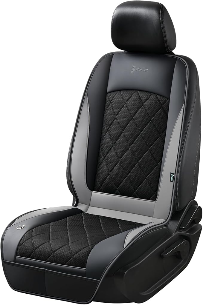 FLORICH Cooling Car Seat Cover, Ventilated Seat Cushion Cooling Car Seat Pad for Summer Driving with 8 Powerful Turbo Fans Universal Fit for Car SUV Truck Van-Dark Grey