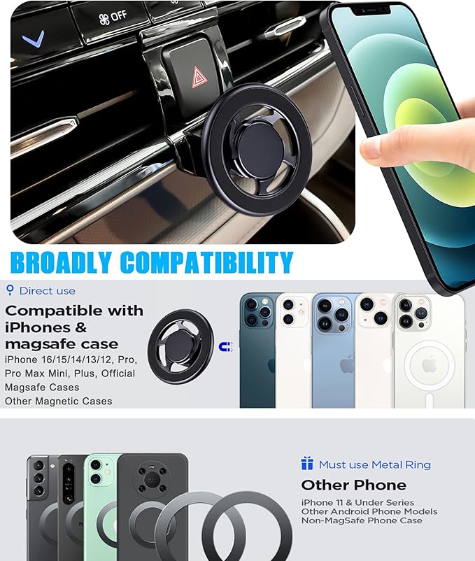Car Phone Holder, Air Vent Navigation Mount, for Toyota Highlander/Hybird 2020-2025, Mag-safe Magnetic Custom Cradles Stand for iPhone, Samsung, HTC and All Smartphone (NOT for Platinum/Grand)