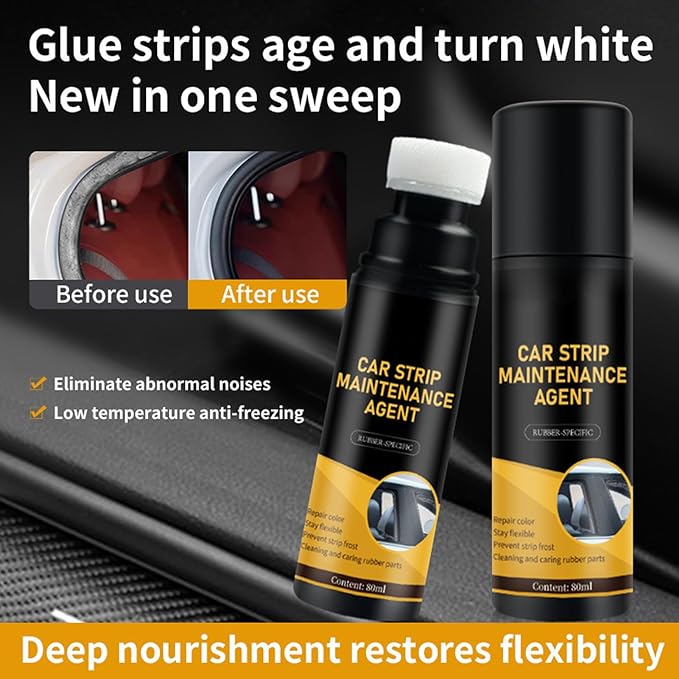 Rubber Seal Protectant - 80ml Weatherproof Noise-Reducing Lubricant | Flexible Car Trim Restorer with Protective Formula, Easy Application or Automobile RV Trunk and Roof Seams