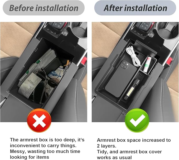 SKTU 2025 2026 Chevy Equinox Center Console Organizer for 2025 2026 Chevrolet Equinox (LT/ACTIV/RS) Console Tray 2025 2026 Chevy Equinox Accessories Armrest Secondary Storage Box with Coins Holder
