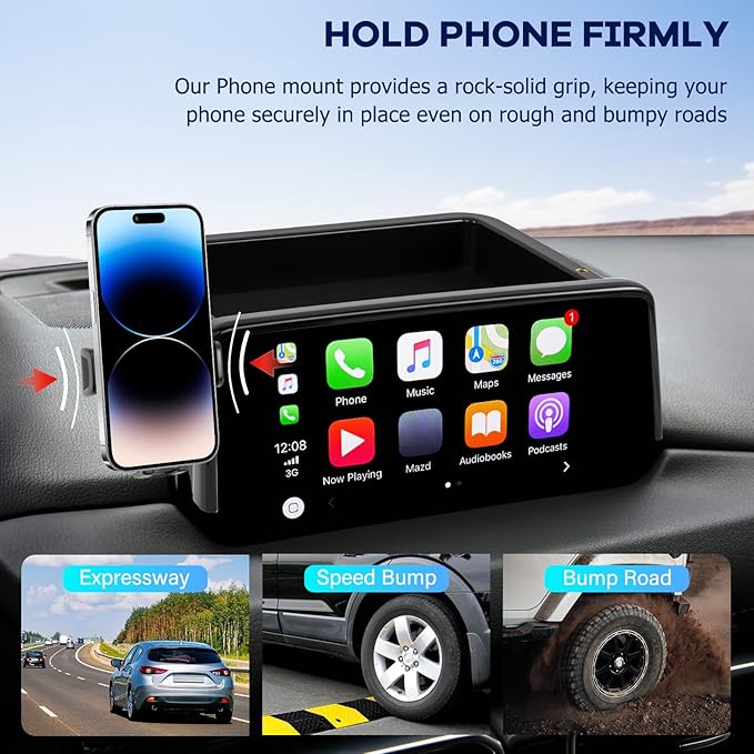 Car Phone Holder Fit for Mazda CX5 2021-2025 Accessories Dashboard Organizer with Cell Phone Mount 10.25-inch, Cell Phone Automobile Cradles Hands-Free 360 Degree Rotation