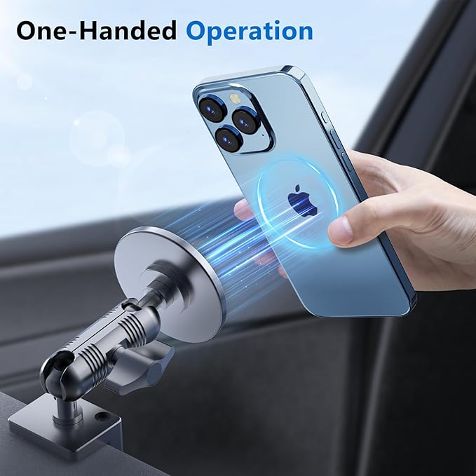 DIAMOOKY Metal Ultra Magnetic Phone Mount for Toyota 4Runner 2024 2023 2022 2021 2020-2010 5th Gen 4runner Accessories Dash Cell Phone Holder Adjustable Phone Stand Fit for All Smartphone for MagSafe