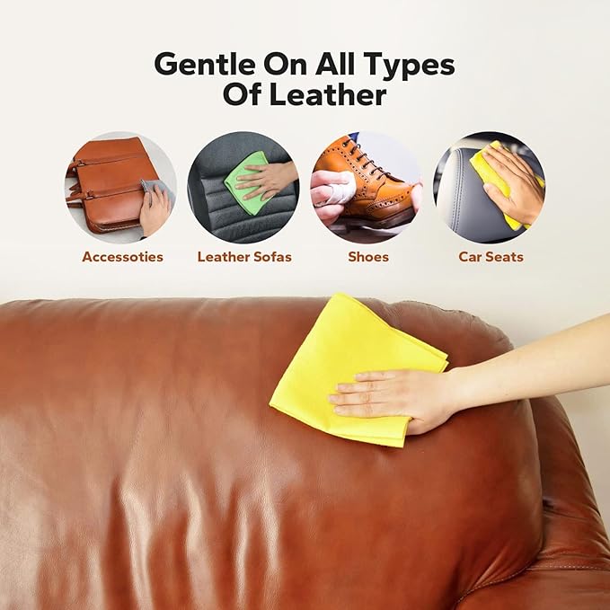 Choppie Leather Cleaner and Conditioner (8.45 Fl Oz), Leather Repair for Furniture & Car Interior, Leather Seat Couch Cleaner, Premium Leather Care and Protection