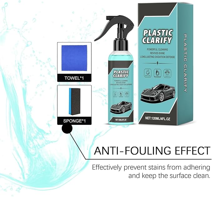 Car Trim Restorer - 120ml Professional Spray Cleaner | Handmade Craft Artistic Detailing Durable Shine & Easy Use Features with Towel and Sponge for Automotive Interior Dashboard