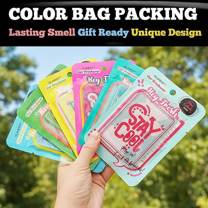6 Pack Car Air Freshener Hanging Cute Car Accessories For Women Automotive Air Fresheners Stay Cool Car Accessories for Teen Girls Ocean Scent Small Gifts for New Car Owner Teen