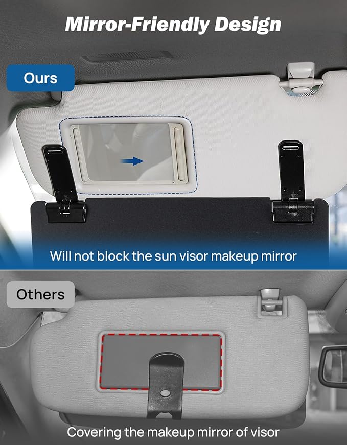 JOYTUTUS Sun Visor Extender for Cars, Sun Visor Extension Universal Sun Blocker UV400, Adjustable Visor Extension for Car Visor,Double-Clip,Anti Glare Stray Light