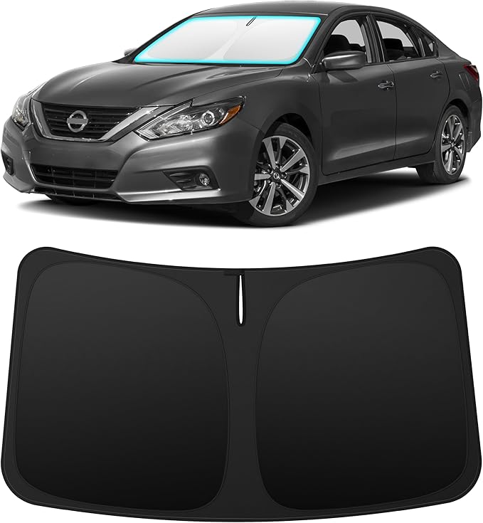 INSAUTO Custom Fit Windshield Sun Shade Accessories for Nissan Altima 2013-2018, Foldable Front Window Sunshade, UV & Heat Reflector, Keeps Interior Cool, Includes Storage Bag