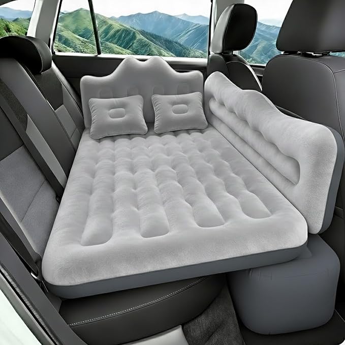 Umbrauto Truck Air Mattress Back Seat| Inflatable Car Camping Mattress Bed for Back Seat, SUV Blow Up Rear Seat Sleeping AirBed for Van Travel with Pump & Pillows