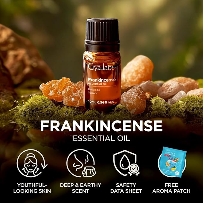 100% Pure Frankincense Essential Oil - 0.34 Fl Oz - Frankincense Oil for Hair, Skin, Diffuser, Aromatherapy & DIY Candle Making Scent