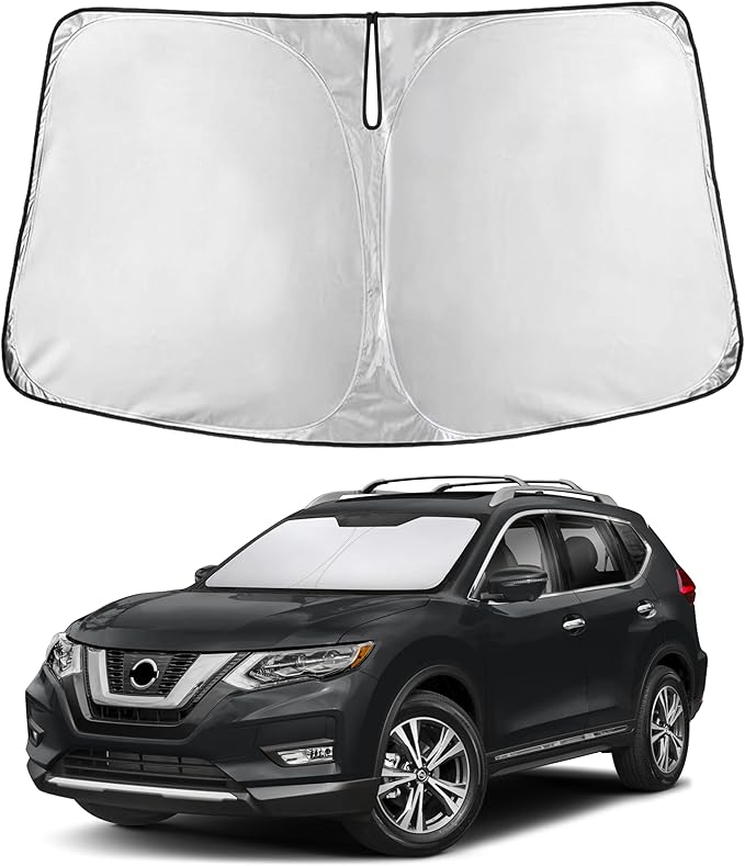 EcoNour Windshield Sunshade Compatible for Nissan Rogue (NOT for Rogue Sport) 2014-2018 2019 2020, Sun Visor for Front Window Sun Shade Cover, UV Heat Blocker & Protector, Car Accessories