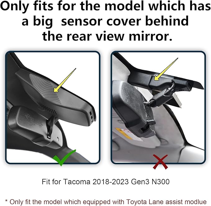 Mangoal 4K Dash Cam Custom fit for Toyota Tacoma 2018 2019 2020 2021 2022 2023(Model A),Limited TRD Sport Off-Road Pro SR5 SR,Integrated OEM Look,UHD 2160P Video,App & WiFi, 64GB Card