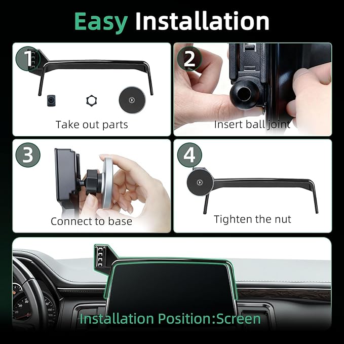 Wireless Car Charger for Chevy Suburban (2021-2023 2024, 10.2 Inch) / Tahoe/GMC Yukon/Yukon XL, iPhone Magnetic Car Mount, 15W Magsafe Phone Holder for Samsung & Google, 2022 Car Accessories