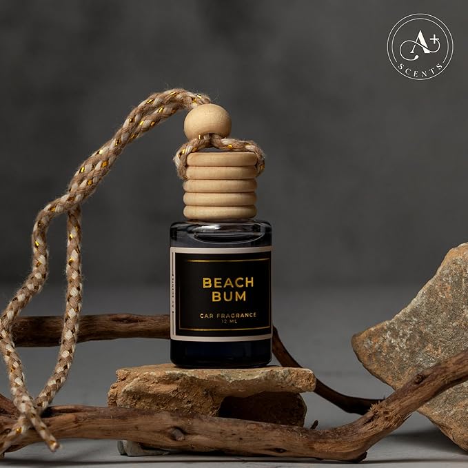 Beach Bum Scent - Long Lasting Car Hanging Diffuser - Lasts up to 60 Days - Warm Pistachio and Coconut Cream and a Kiss of Salted Caramel Harmonize Beautifully with Tonka and Exotic Musks