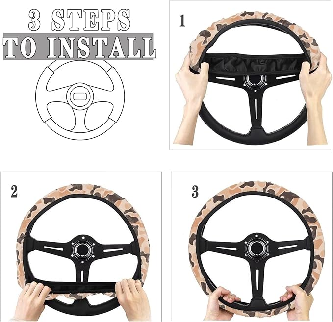 SEANATIVE Car Steering Wheel Cover for Men Breathable Anti Slip Auto Steering Wheel Covers fit Standard Size 15inches