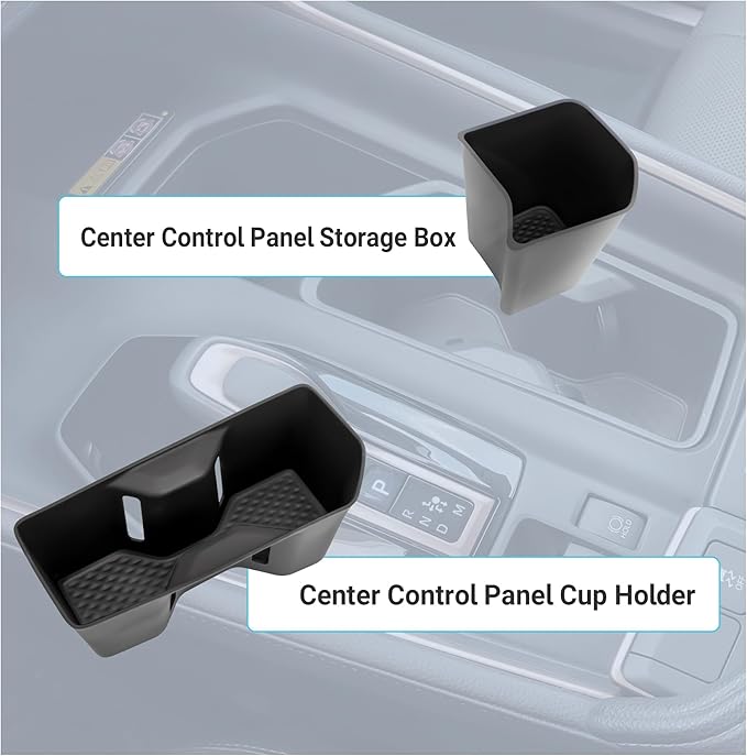 Center Console Cup Holder Compatible with 2024-2026 Toyota Grand Highlander Interior Accessories, Silicone Gear Shift Panel Storage Box and Double Cup Holder