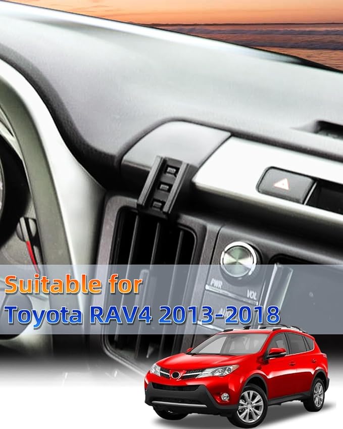 PZK Car Phone Mount for Toyota RAV4 2013-2015 2016 2017 2018 Accessories Custom Air Vent Phone Holder Auto Lock Phone Holder Hands Free 360° Rotation Cell Phone Automobile Cradles