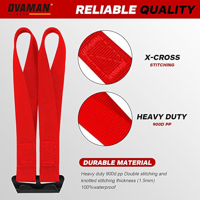 6 Rooftop Cargo Tie Down Hook Straps-Secure Any Car Roof Bag, Roof Rack Cargo Carrier,or Car Top Carrier,Durable and Solid, No Roof Rack Required, Compatible with Most Cars - Registered Patent (red)