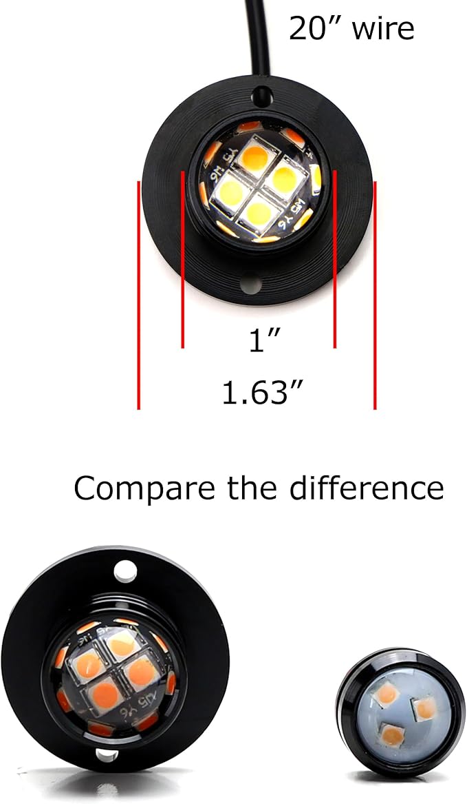 iJDMTOY 3pc Set Pre-Runner Style 12-SMD Xenon White LED Grille Clearance Light Kit Compatible with Jeep Wrangler JL or Gladiator JT