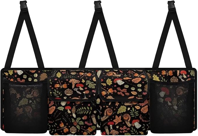 Mushroom Trunk Organizer for Car, Trucks, SUV, Space-Saving Back Seat Car Organizer Adjustable Car Back Seat Organizer with 4 Pockets, Car Organizers Storage Bag