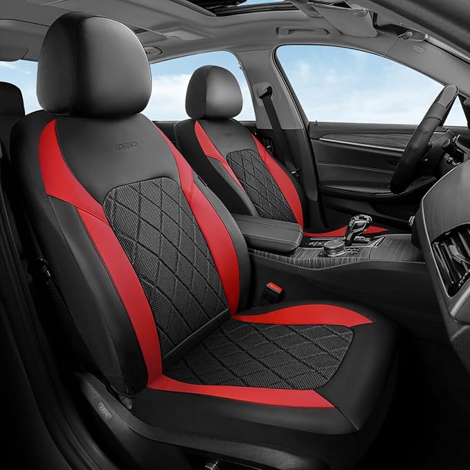 Coverado Car Seat Covers, Front Seat Covers, 2 Front Automotive Seat Cover, Mesh Breathable Seat Protectors, Universal Fit for Most Cars