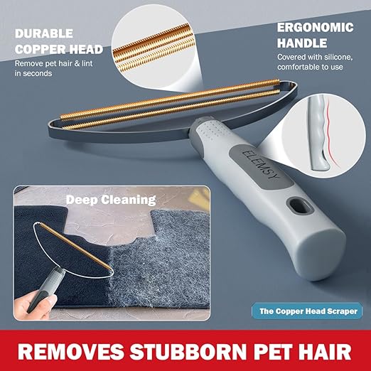 Pet Hair Removal Tools (3-Pack), Dog Cat Hair Remover Pro, Lint Shaver Cleaner, Fur Removal Carpet Scraper, Fuzz Hairball Brush for Carpet, Car Mat, Clothes, Couch, Pet Bed, Cat Tree, Furniture
